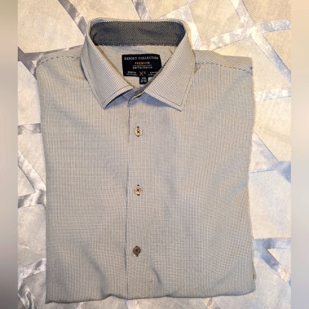 Report Collection Men's Gray Button down Shirt